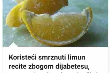 U posljednje vrijeme sve više ljudi traži prirodne načine za poboljšanje zdravlja. Jedan od zanimljivih trendova koji privlači pažnju jeste smrznuti limun. Iako se često spominju razne zdravstvene tvrdnje, važno je pristupiti ovoj temi realno i na osnovu činjenica. Limunova kora je bogata korisnim spojevima poput polifenola i limonoida, koji mogu doprinijeti boljem radu metabolizma i podršci funkciji jetre. Zašto je smrznuti limun bolji od običnog? Većina ljudi koristi samo sok od limuna, dok koru baca. Međutim, upravo kora sadrži najveću koncentraciju antioksidanasa. Zamrzavanjem limuna: Kora postaje lakša za konzumaciju Zadržavaju se hranjive vrijednosti Omogućava se jednostavna upotreba u svakodnevnoj ishrani Glavne prednosti smrznutog limuna 1. Regulacija šećera u krvi Limunova kora sadrži pektin (vlakna) koji može pomoći u sporijoj apsorpciji šećera, što doprinosi stabilnijem nivou glukoze. 2. Podrška mršavljenju Polifenoli iz kore mogu imati pozitivan uticaj na smanjenje nakupljanja tjelesnih masti, posebno uz pravilnu ishranu i fizičku aktivnost. 3. Antioksidativno djelovanje Limun je bogat antioksidansima koji pomažu tijelu u borbi protiv slobodnih radikala i podržavaju opšte zdravlje. 4. Podrška organizmu Iako je limun kiseo, u organizmu može djelovati alkalizirajuće, što pomaže održavanju ravnoteže u tijelu. Kako pravilno pripremiti smrznuti limun Da biste dobili maksimalne koristi, važno je pravilno pripremiti limun: 1. Temeljito pranje Potopite limun u vodu sa sodom bikarbonom (15–20 minuta) kako biste uklonili pesticide i nečistoće. 2. Zamrzavanje Osušite limun i stavite ga cijelog u zamrzivač preko noći dok ne postane potpuno tvrd. 3. Rendanje Ne odmrzavajte limun. Izrendajte ga cijelog (kora, pulpa i sjemenke). Dobijene “ledene strugotine” čuvajte u zamrzivaču. Kako koristiti smrznuti limun Smrznuti limun je jednostavan za upotrebu i može se dodati u razna jela: U čašu mlake vode ujutro U smoothie ili jogurt Kao dodatak salatama i supama Kao prirodni pojačivač ukusa Važna napomena Smrznuti limun može biti koristan dodatak ishrani, ali nije lijek niti zamjena za medicinsku terapiju. Kod ozbiljnih zdravstvenih stanja uvijek se treba konsultovati sa stručnjakom.